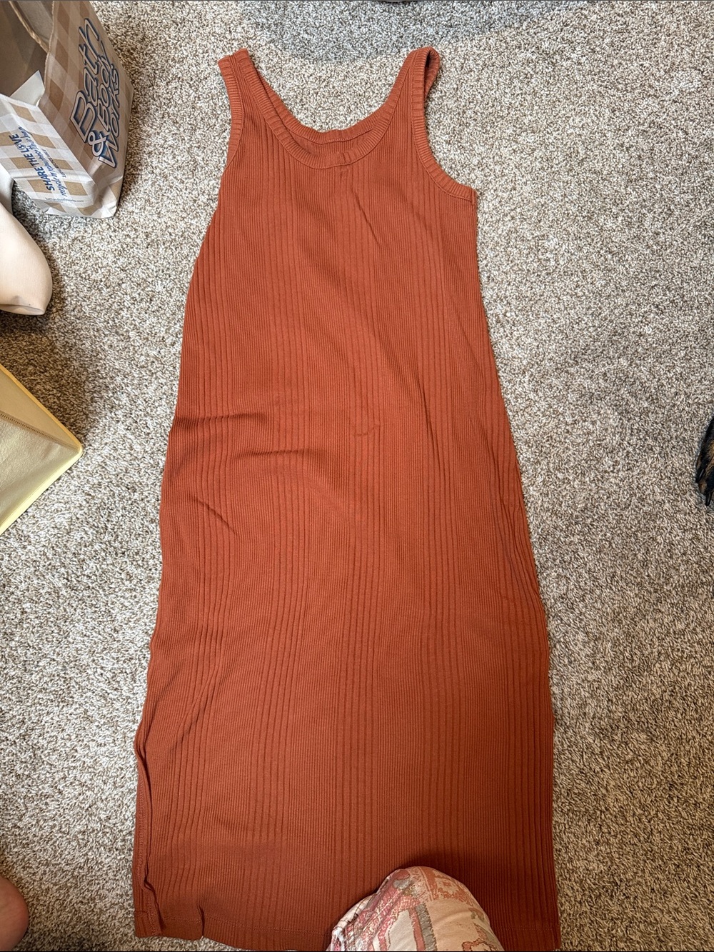 a new day Ribbed Tank Maxi Dress in Rust
